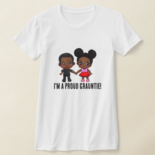 "I'm a Proud Grauntie!"  with Cute Toddlers T-Shirt (Laydown)