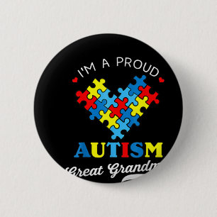 I'm A Proud Great Grandma Autism Awareness Autisti 6 Cm Round Badge