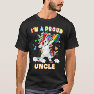 I'm A Proud Lgbt Gay Uncle Pride Dabbing Unicorn R T-Shirt