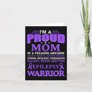 I'm A Proud Mum Epilepsy Awareness Purple Ribbon W Card