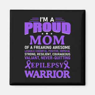 I'm A Proud Mum Epilepsy Awareness Purple Ribbon W Magnet