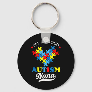 Im A Proud Nana Autism Awareness Heart Autistic Gr Key Ring