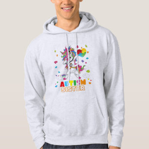 I'm A Proud Sister Dabbing Unicorn Autism Awarenes Hoodie