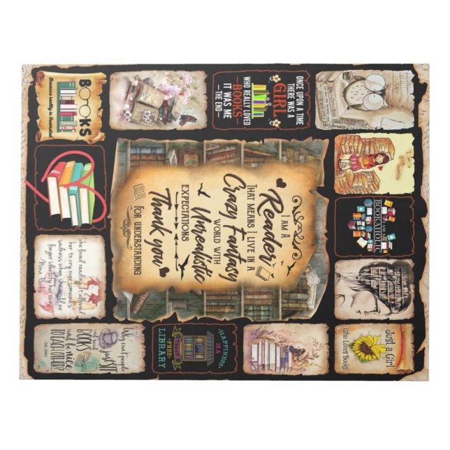 I'm A Reader That Means I Live In A Crazy Fantasy Notepad (Front)