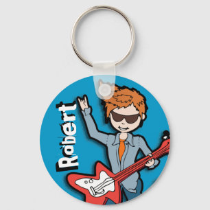 "I'm a Rockstar" blue graphic named keychain