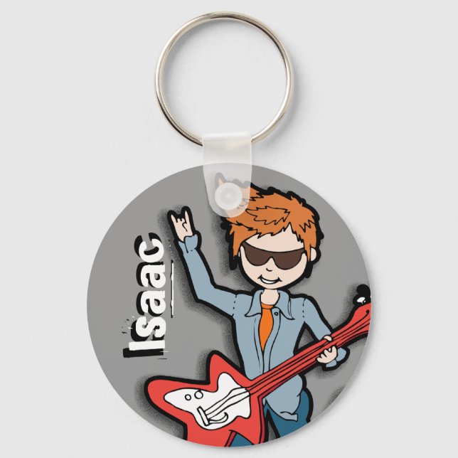"I'm a Rockstar" grey graphic named keychain (Front)