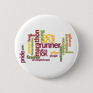 I'm a Runner Words 6 Cm Round Badge
