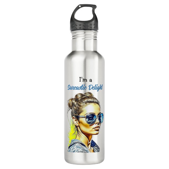 I'm a Sarcastic Delight | Funny Humour 710 Ml Water Bottle (Front)