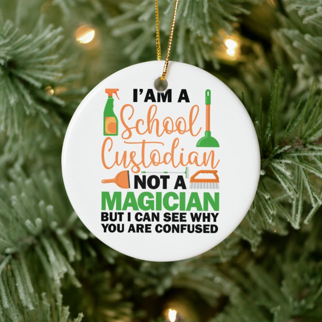I'm A School Custodian Cool Sarcastic Saying Funny Ceramic Tree Decoration (Tree)