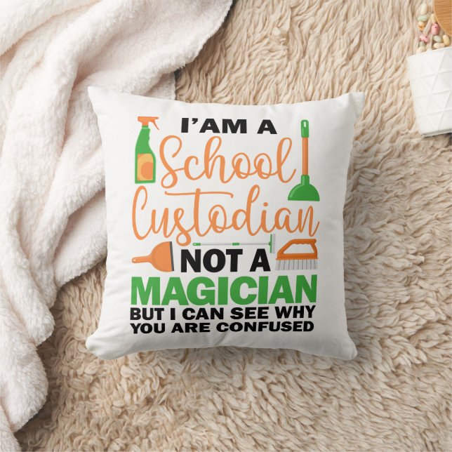 I'm A School Custodian Cool Sarcastic Saying Funny Cushion (Blanket)