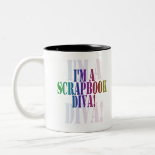 I'm a scrapbook diva unioneight union+eight peacoc Two-Tone coffee mug