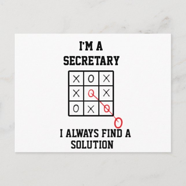 Im A Secretary I Always Find A Solution  Postcard (Front)