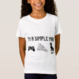 I'm A Simple Man Love Video Game Pizza And Cats T-Shirt