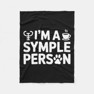Im a simple person funny saying psychology coffee fleece blanket