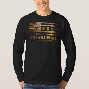 I'm A Simple Woman Firefighter Dog Flip Flop Wine T-Shirt