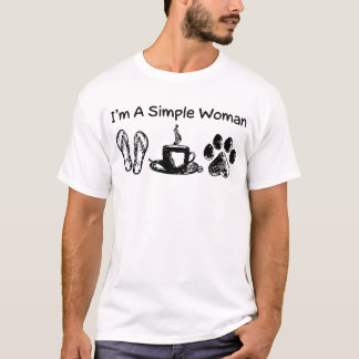 I'm A Simple Woman Flip Flops Coffee Dog Paw T-Shirt