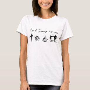 I'm a simple woman jesus dog coffee sewing T-Shirt