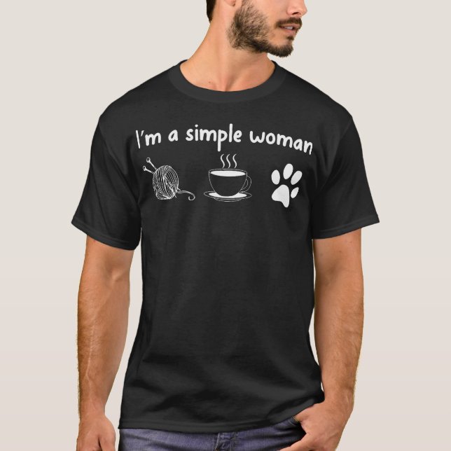 I'M A Simple Woman Knitting Gift For Knitters Chri T-Shirt (Front)