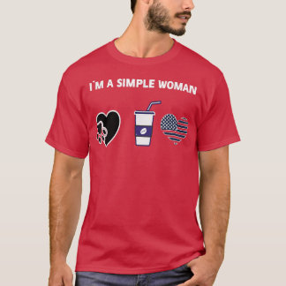 Im a simple woman love dog coffee heart blue polic T-Shirt