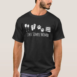 I'm A Simple Woman Love Wine Flip Flops Dog T-Shirt