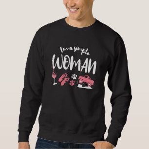 I'm A Simple Woman Loves Wine Flip Flop Dog And 4x Sweatshirt