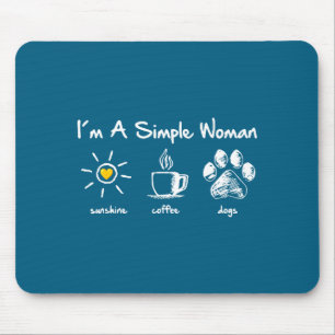 I'm A Simple Woman Sunshine Coffee Dog Paw Cute Fu Mouse Pad