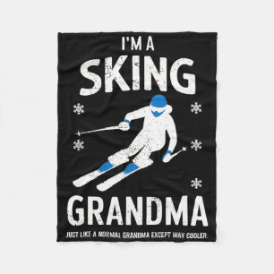 I'm A Skiing Grandma Just Like A Normal Grandma Ex Fleece Blanket