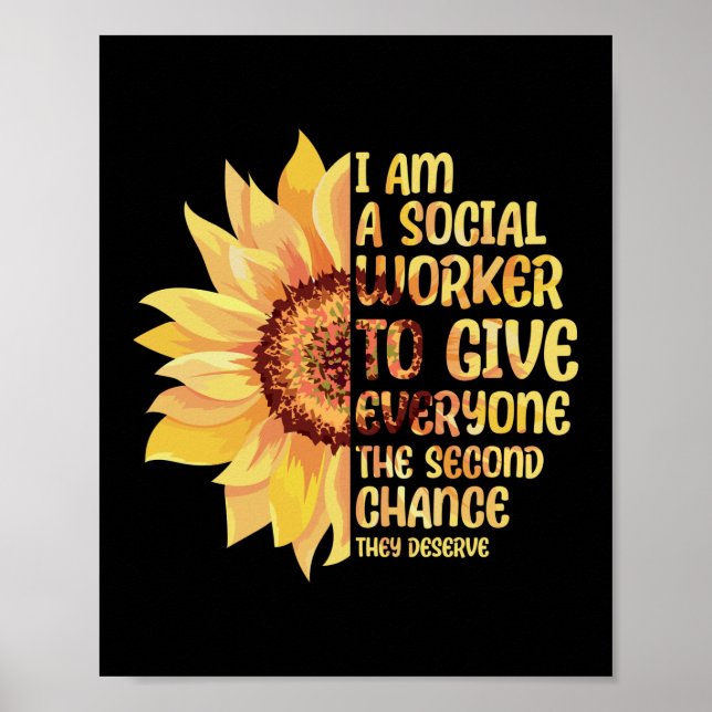 I'm A Social Worker School Sunflower Mental Health Poster (Front)