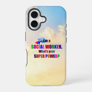 "I'm a Social Worker" superhero iPhone 16 Case