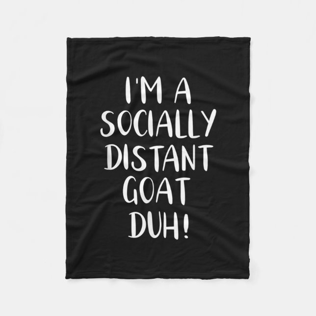 I'm a Socially Distant Goat Funny Halloween Fleece Blanket (Front)