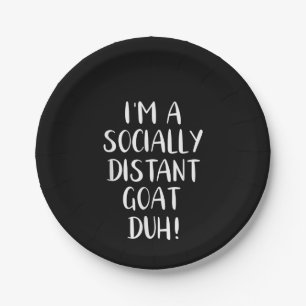 I'm a Socially Distant Goat Funny Halloween Paper Plate