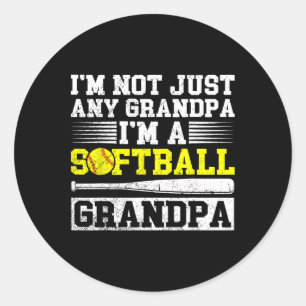 I'm A Softll Grandpa Of A Softll Player Grandfathe Classic Round Sticker