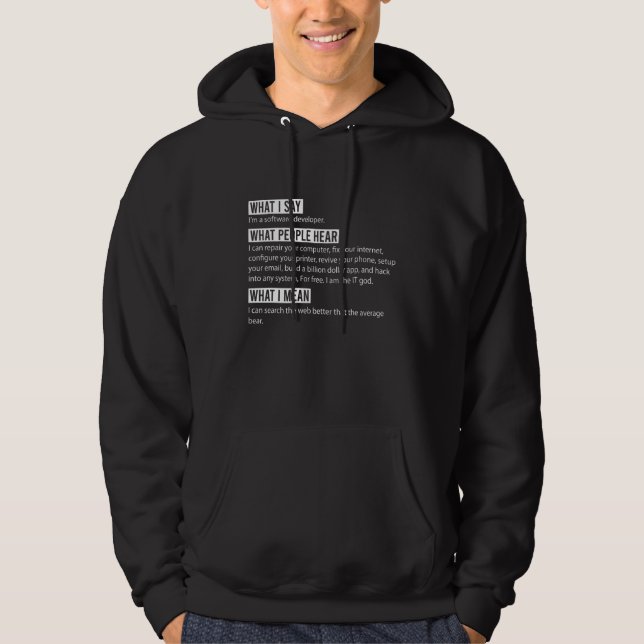 I'm a Software Developer Funny Programming Program Hoodie (Front)