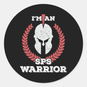 I'm A Sps Warrior Stiff Person Syndrome Awareness Classic Round Sticker