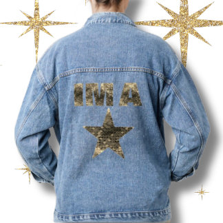 I'm A Star Gold Letters Blue  Denim Jacket