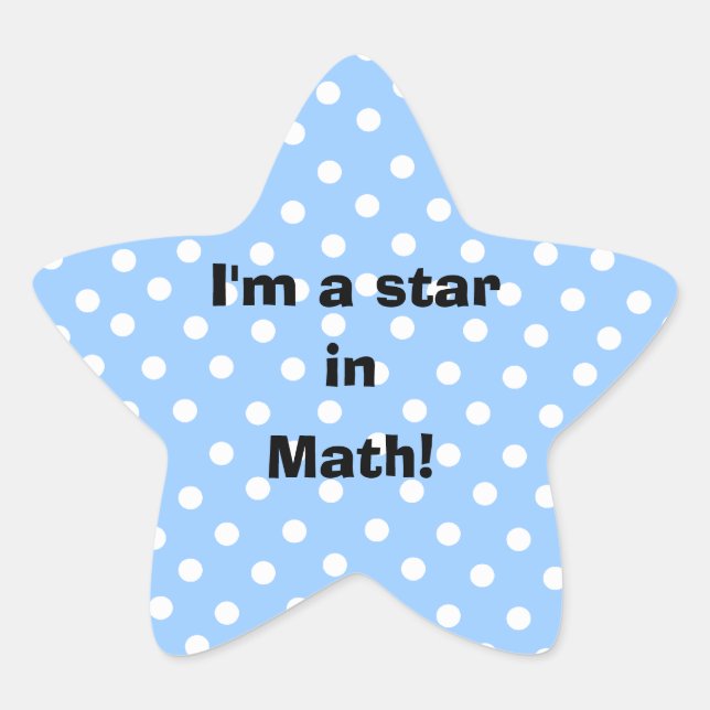 I'm a star in math customisable subject stickers (Front)