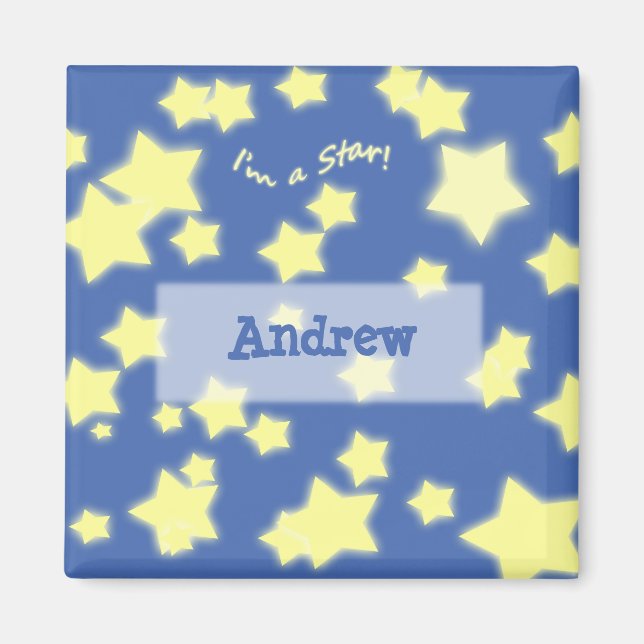 I'm a Star! Name Blue/Yellow Magnet (Front)