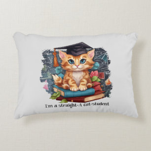 I'm A Straight A Cat Student Decorative Cushion