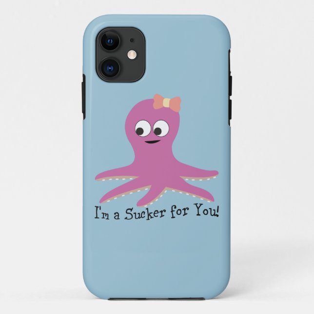 I'm a sucker for you! Pink Octopus Case-Mate iPhone Case (Back)