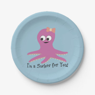 I'm a sucker for you! Pink Octopus Paper Plate