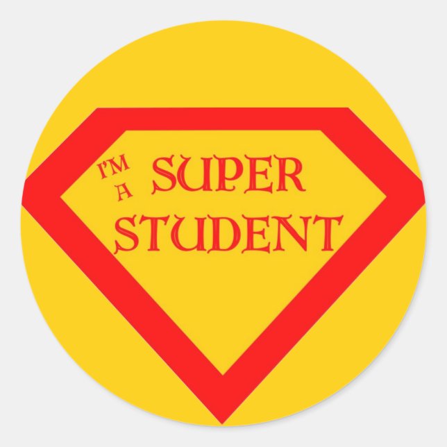 I'm A Super Student Classic Round Sticker (Front)