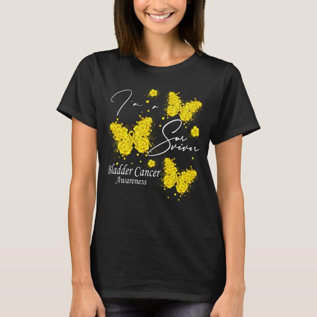 I'm A Survivor Bladder Cancer Awareness Butterfly T-Shirt (Front)