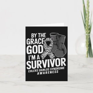 I'm A Survivor Boxing Glove Zebra Ribbon Eds Aware Card