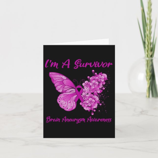 I'm A Survivor Brain Aneurysm Awareness  Card (Front)
