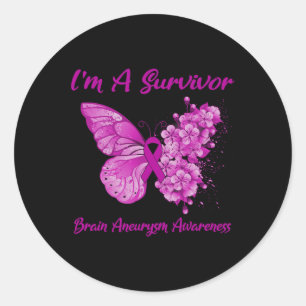 I'm A Survivor Brain Aneurysm Awareness  Classic Round Sticker