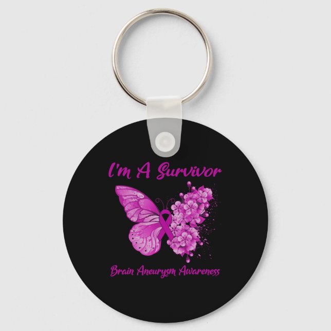 I'm A Survivor Brain Aneurysm Awareness  Key Ring (Front)