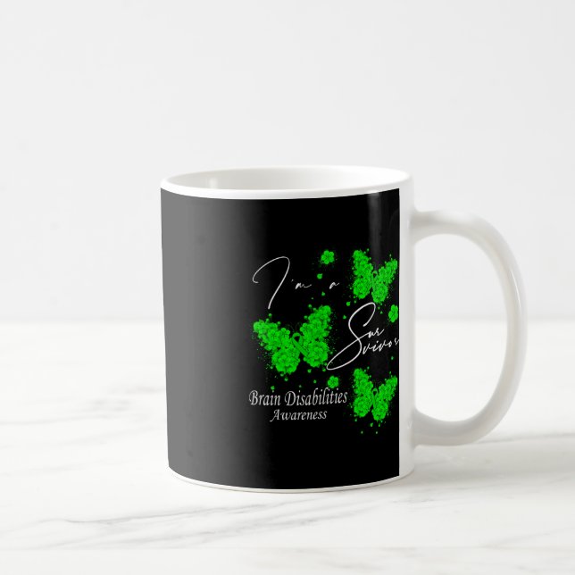 I'm A Survivor Brain Disabilities Awareness Butter Coffee Mug (Right)