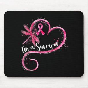 Im A Survivor Breast Cancer Awareness Dragoy Heart Mouse Pad