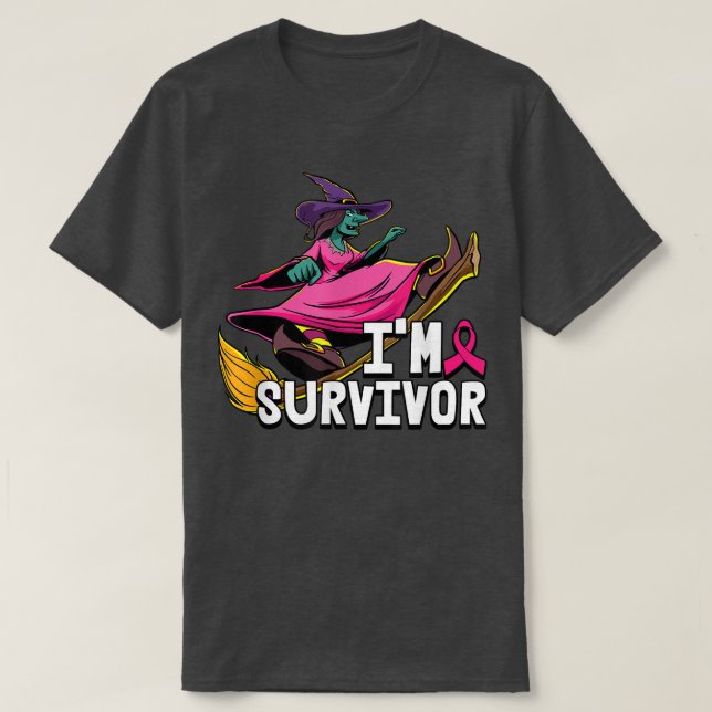 Im A Survivor Breast Cancer Awareness Pink Ribbon  T-Shirt (Design Front)
