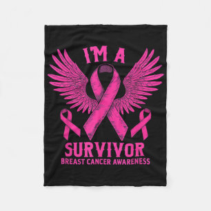 Im A Survivor Breast Cancer Awareness Women _1 Fleece Blanket